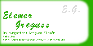 elemer greguss business card
